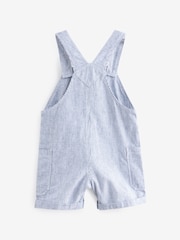 Blue/White Stripe Ticking Stripe Linen Blend Dungarees (3mths-7yrs) - Image 8 of 9