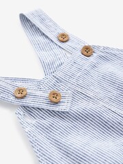 Blue/White Stripe Ticking Stripe Linen Blend Dungarees (3mths-7yrs) - Image 9 of 9