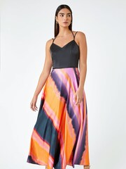 Roman Pink Luxe Colourblock Fit And Flare Maxi Dress - Image 1 of 5