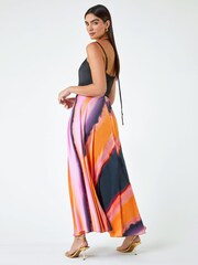 Roman Pink Luxe Colourblock Fit And Flare Maxi Dress - Image 2 of 5