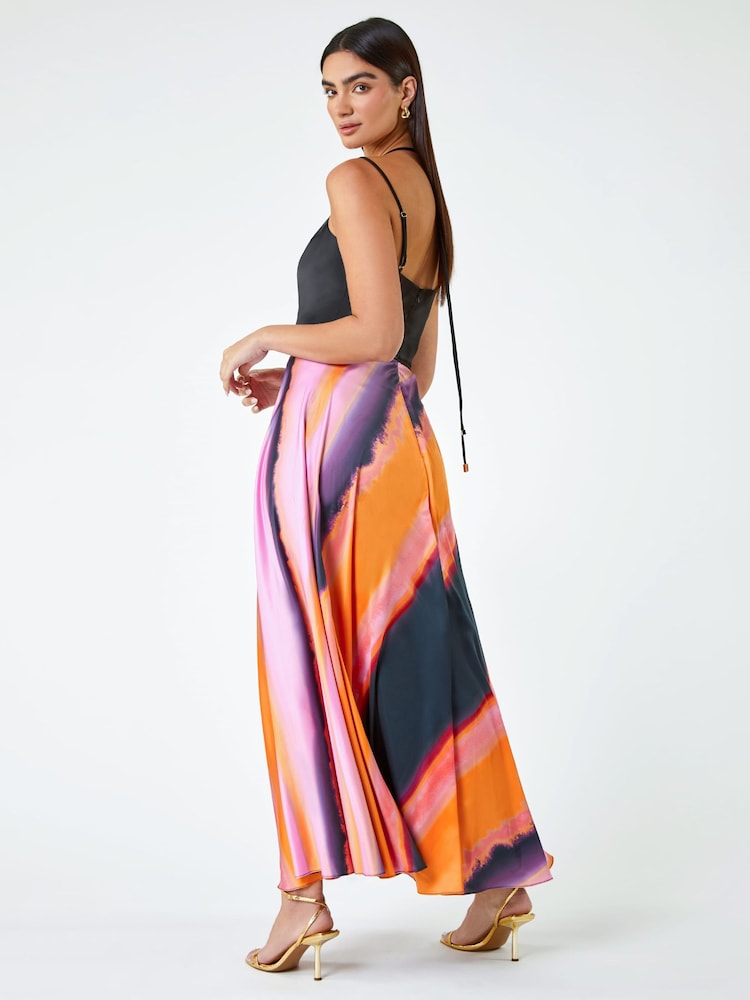 Roman Pink Luxe Colourblock Fit And Flare Maxi Dress - Image 2 of 5