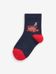 Red/White/Navy London 5 Pack Cotton Rich Socks - Image 2 of 6