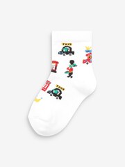 Red/White/Navy London 5 Pack Cotton Rich Socks - Image 3 of 6