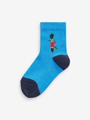 Red/White/Navy London 5 Pack Cotton Rich Socks - Image 4 of 6