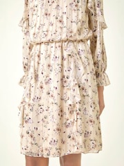 Roman White Floral Frill Dobby Print Dress - Image 6 of 6