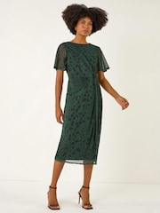 Roman Animal Print Twist Front Stretch Dress - 5এর মধ্যে 1 ছবি