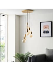 Gallery Home Chrome/Matt Black Industrial Chrome Cluster Ceiling Light - Image 1 of 3