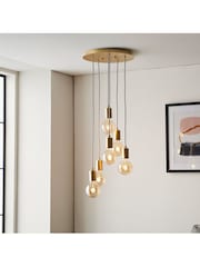 Gallery Home Chrome/Matt Black Industrial Chrome Cluster Ceiling Light - Image 2 of 3