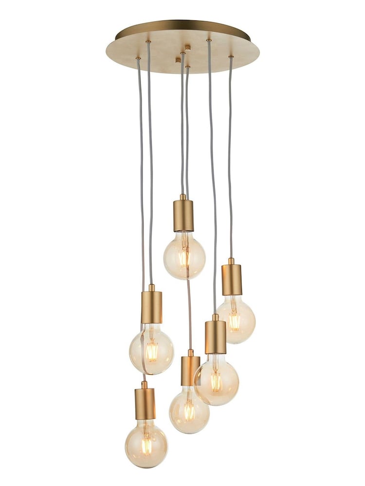 Gallery Home Chrome/Matt Black Industrial Chrome Cluster Ceiling Light - Image 3 of 3