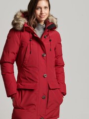 Superdry Red Rookie Down Parka Coat - Image 1 of 3