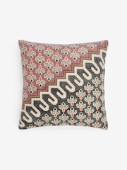 French Connection Pink Distressed Print 100% Cotton Poppyfield Cushion - Image 2 of 4