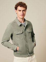 Sage Green Denim Trucker Jacket - Image 1 of 10