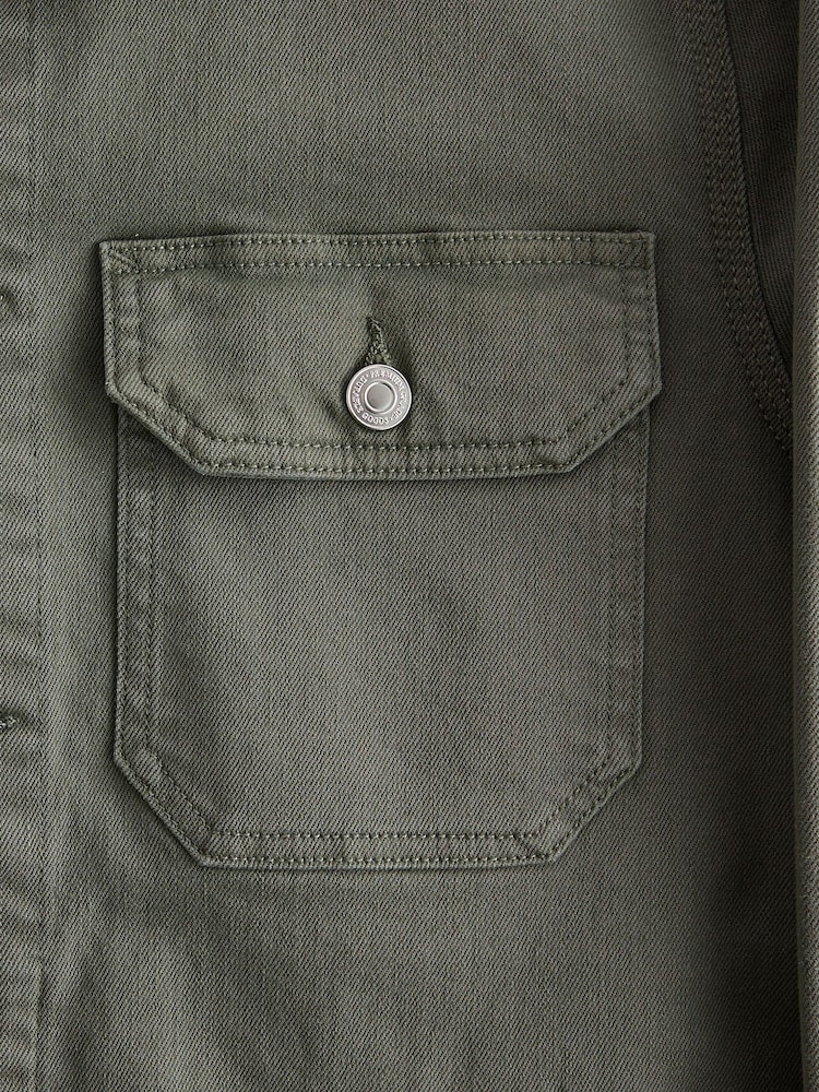 Sage Green Denim Trucker Jacket - Image 10 of 10