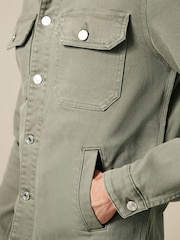 Sage Green Denim Trucker Jacket - Image 4 of 10
