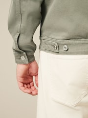 Sage Green Denim Trucker Jacket - Image 5 of 10