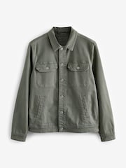 Sage Green Denim Trucker Jacket - Image 6 of 10