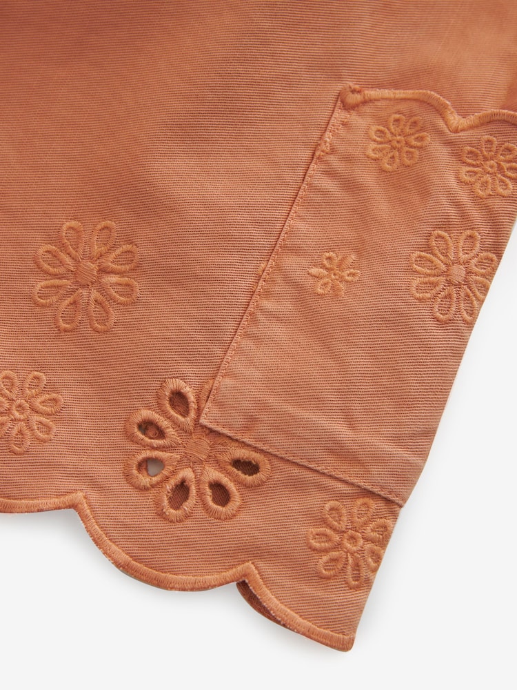 Rust Brown Broderie Playsuit (3mths-7yrs) - Image 5 of 5