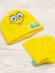 Vanilla Underground Yellow SpongeBob SquarePants Unisex Kids Winter Gloves and Scarf Set - Image 4 of 5