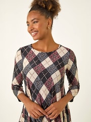 Roman Pink Jacquard Print Tunic Top - Image 4 of 5