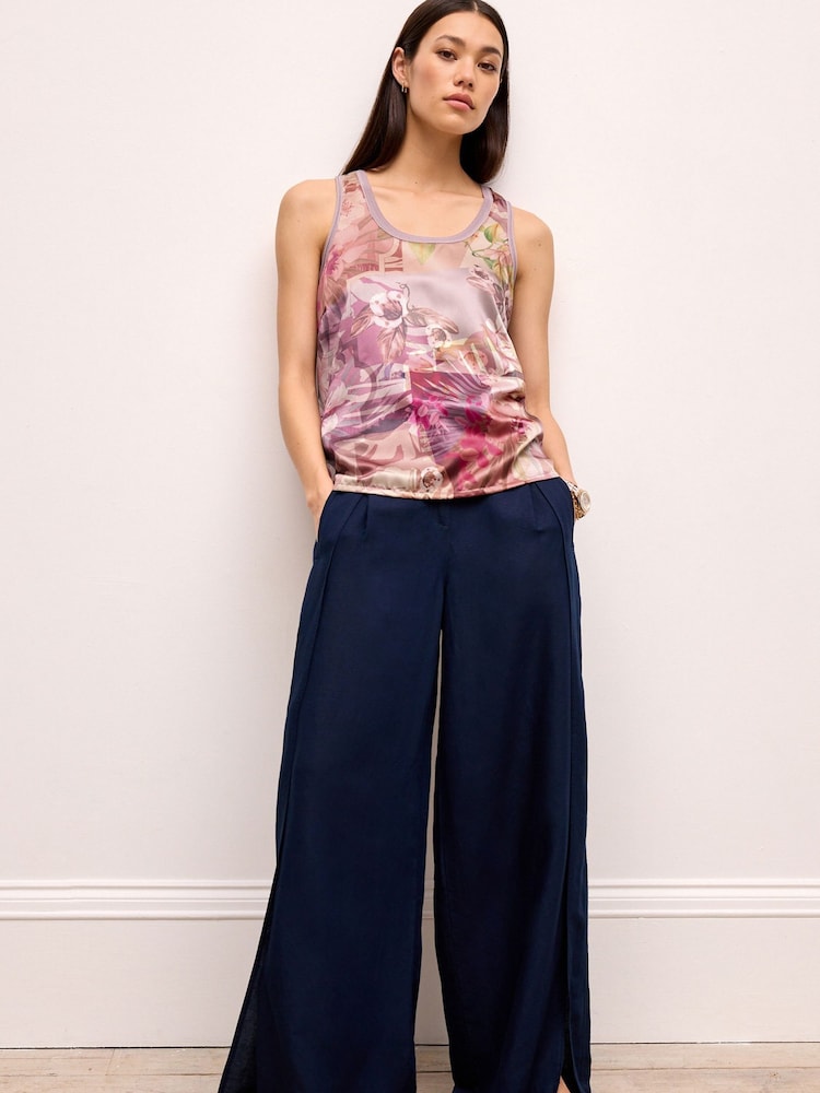 Purple Print Woven Mix Vest - Image 2 of 6