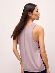 Purple Print Woven Mix Vest - Image 3 of 6