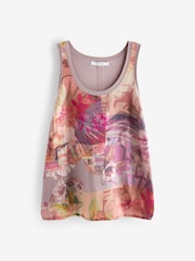 Purple Print Woven Mix Vest - Image 5 of 6