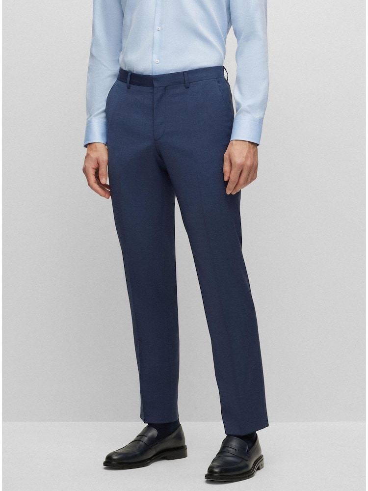 BOSS Blue Leon Melange Stretch Regular Fit Trousers - Image 1 of 1 BOSS Blue Leon Melange Stretch Regular Fit Trousers - Image 1 of 1