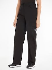 Calvin Klein Jeans High Rise Straight Twill Trousers - Image 1 of 6