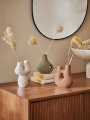 Set of 3 Natural Sculptural Scandi Ceramic Bud Vases - Image 1 of 4