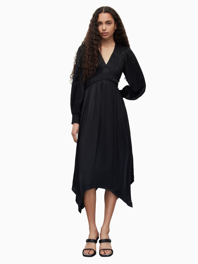 AllSaints Black Estelle Dress - Image 1 of 7