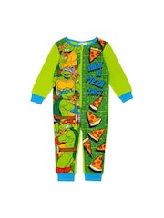 Vanilla Underground Green Ninja Turtles Fleece Kids All-In-One - Image 1 of 5