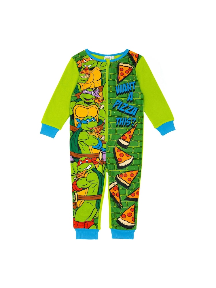Vanilla Underground Green Ninja Turtles Fleece Kids All-In-One - Image 1 of 5