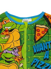 Vanilla Underground Green Ninja Turtles Fleece Kids All-In-One - Image 2 of 5
