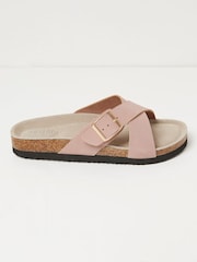 FatFace Lois Pink Cross-Over Footbed Sandals - Image 1 of 3