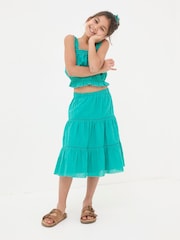FatFace Broderie Green Skirt & Top Set - Image 1 of 4
