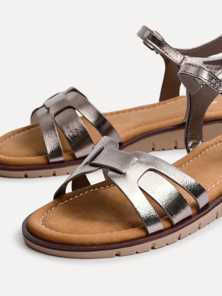 Linzi Silver Isabel Two Part Flat Sandals - Image 5 of 5