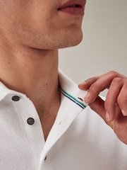 White Knitted Polo Shirt - Image 5 of 8