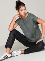 Grey Short Sleeve Gem Diamanté T-Shirt - Image 2 of 6
