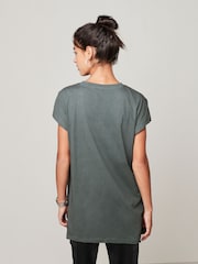 Grey Short Sleeve Gem Diamanté T-Shirt - Image 3 of 6