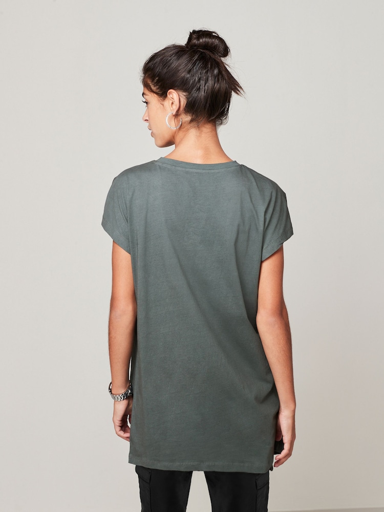 Grey Short Sleeve Gem Diamanté T-Shirt - Image 3 of 6