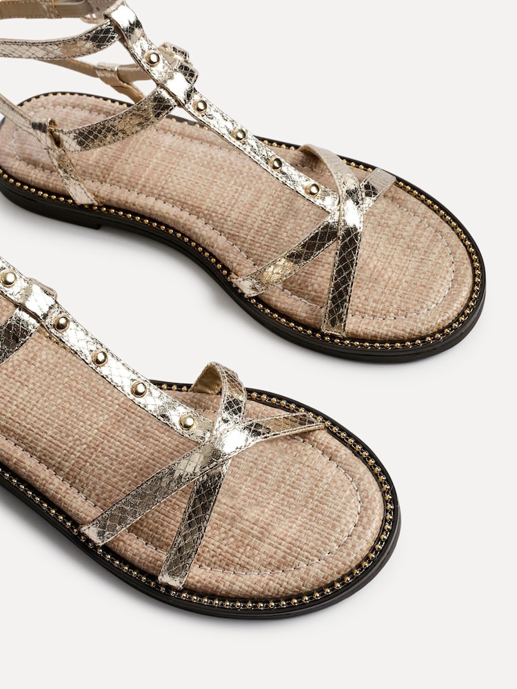 Linzi Gold Indiana Studded Gladiator Sandals - Image 5 of 5