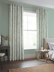 Laura Ashley Eau De Nil 100% Cotton Summer Palace Made to Measure Curtains - Image 2 of 6