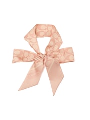COACH Pink Vitage Signature C Printed Silk Skinny Scarf - Image 2 of 4