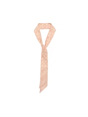 COACH Pink Vitage Signature C Printed Silk Skinny Scarf - Image 3 of 4