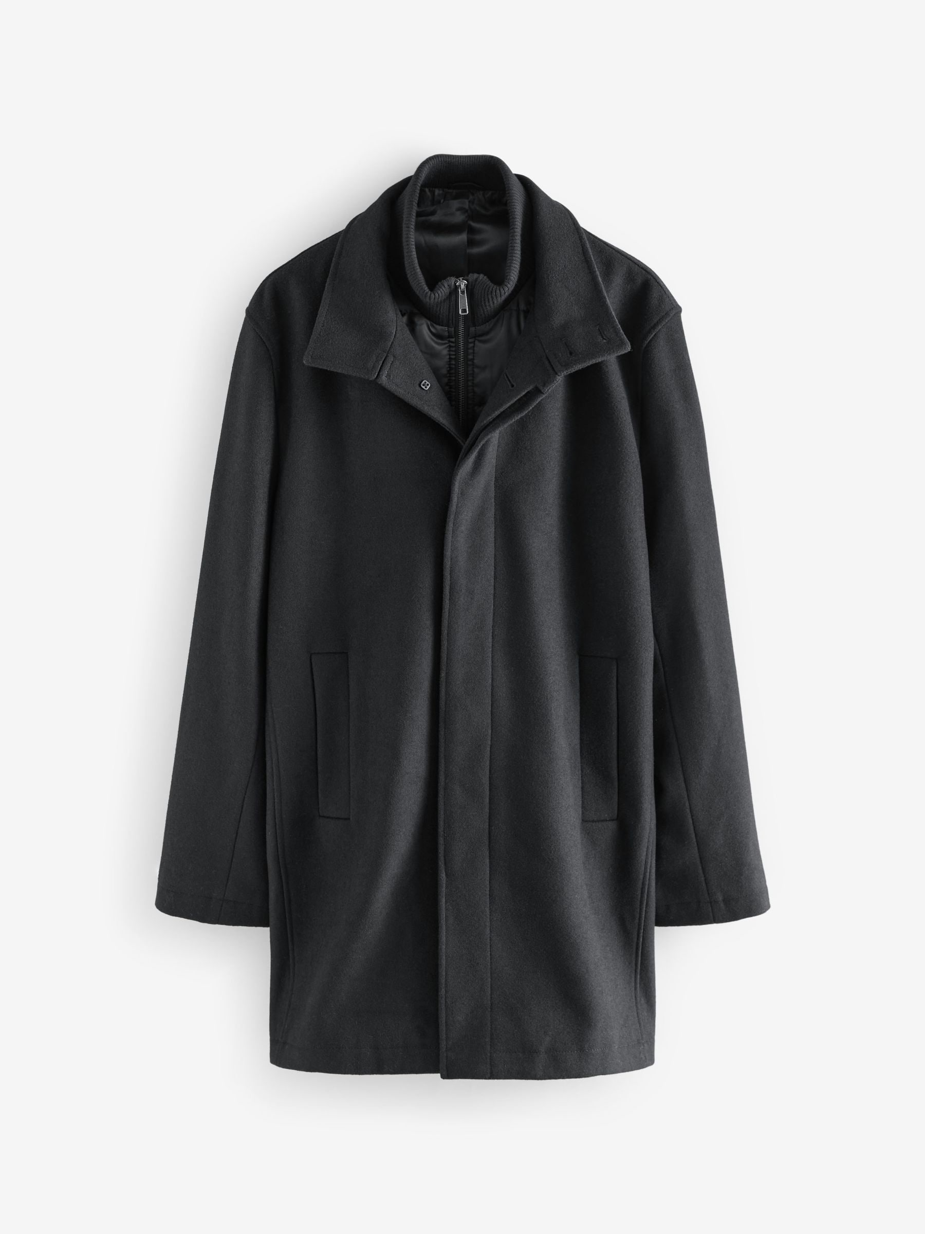 Black wool car coat discount