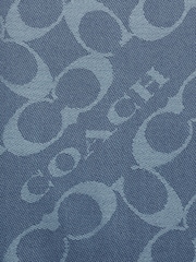 COACH Blue Bias Signature C Oblong Scarf - Image 4 of 4