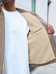 Brown Borg Lined Western Jacket with Wool - Image 5 of 11