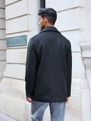 Khaki Green Soft Touch Peacoat with Wool - Image 3 of 9