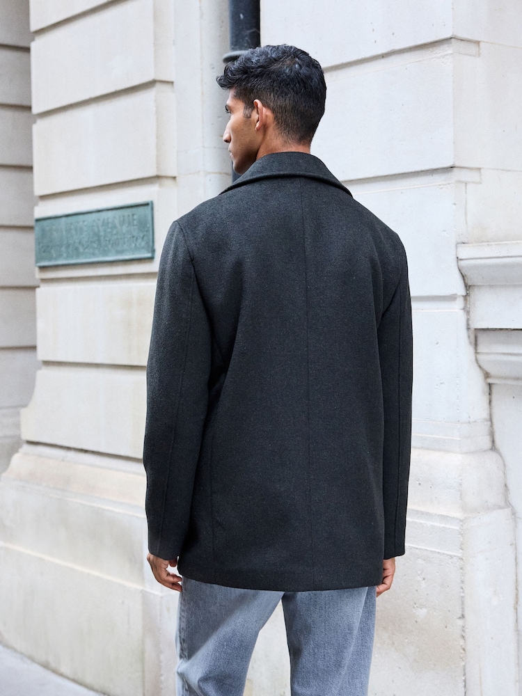Kakigroen - Soft Touch Peacoat with Wool - Image 3 of 9