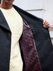 Khaki Green Soft Touch Peacoat with Wool - Image 4 of 9